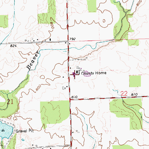 Topographic Map of Williams County Home, OH