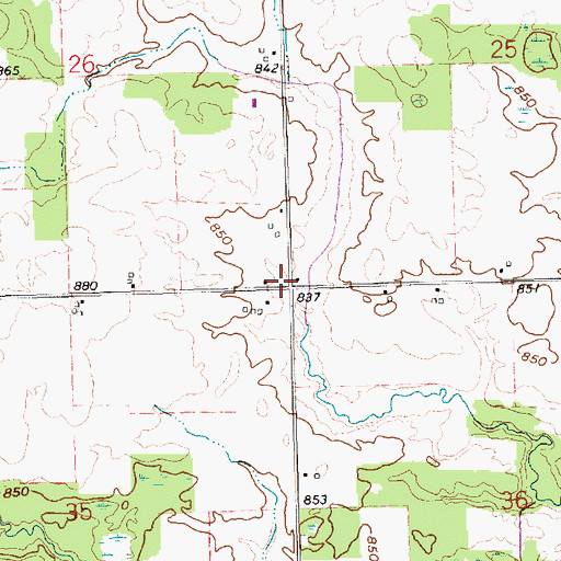 Topographic Map of School Number 1 (historical), OH