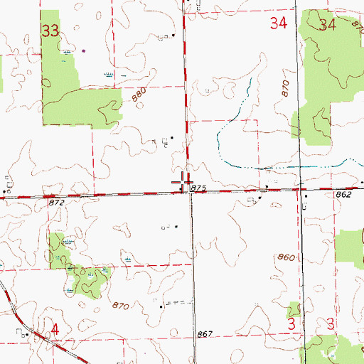 Topographic Map of School Number 4 (historical), OH