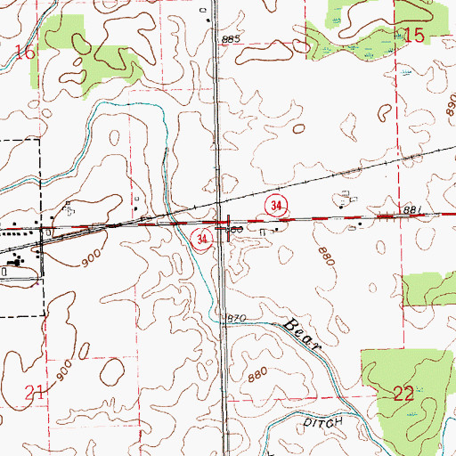 Topographic Map of Fetter School (historical), OH