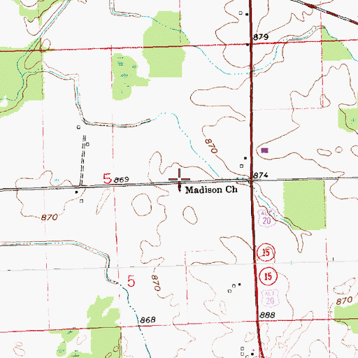 Topographic Map of Deer Lick School (historical), OH