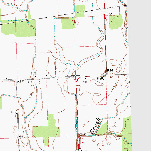 Topographic Map of School Number 1 (historical), OH