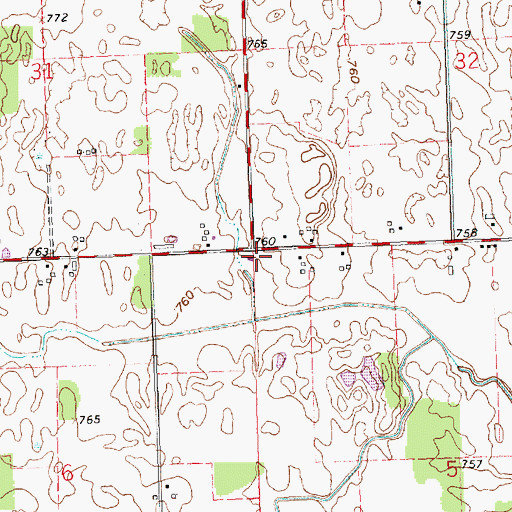 Topographic Map of School Number 4 (historical), OH