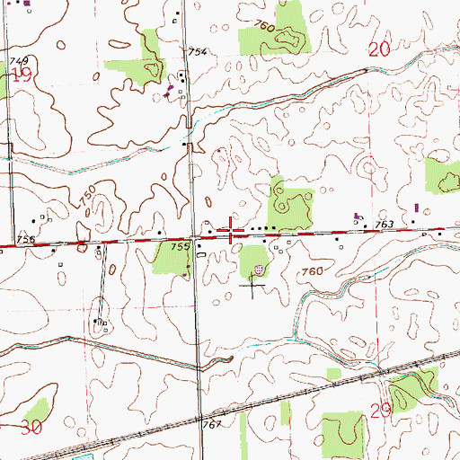 Topographic Map of School Number 8 (historical), OH