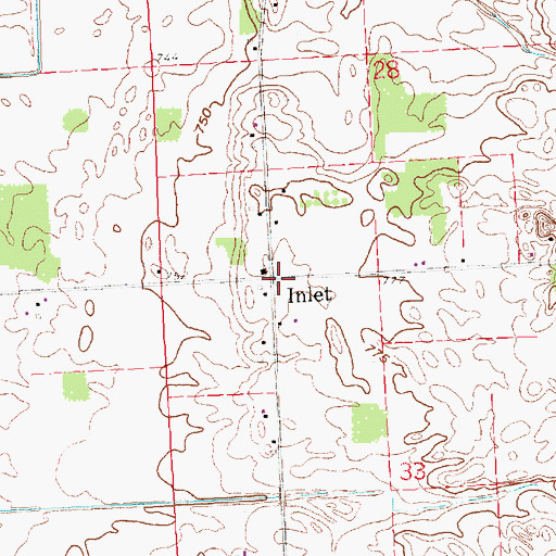 Topographic Map of Inlet School (historical), OH