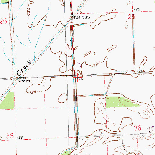 Topographic Map of Prairie School (historical), OH
