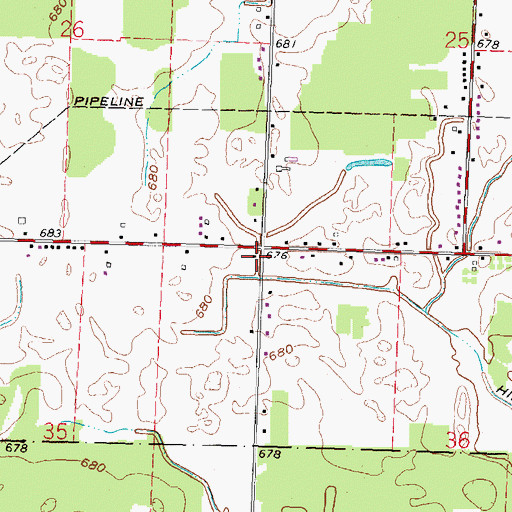 Topographic Map of Elton School (historical), OH