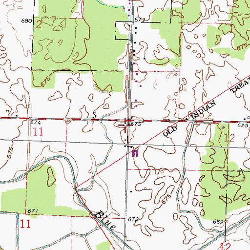 Topographic Map of School Number 12 (historical), OH