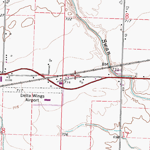 Topographic Map of Cately School (historical), OH