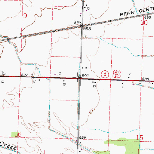 Topographic Map of Leggett School (historical), OH