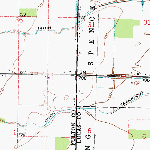 Topographic Map of Dennis School (historical), OH