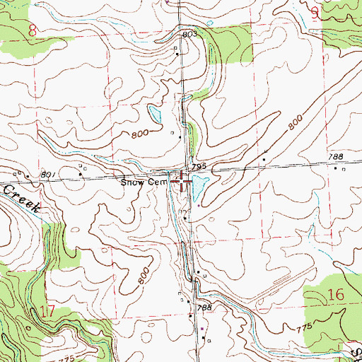 Topographic Map of Snow School (historical), OH