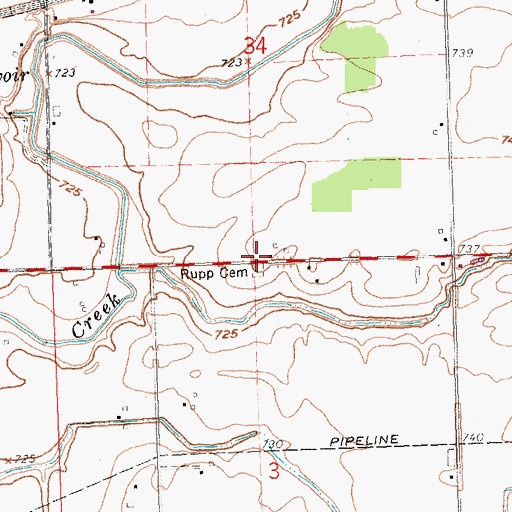 Topographic Map of Mennonite Church (historical), OH