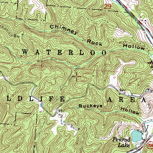 Topographic Map of Waterloo Wildlife Area, OH