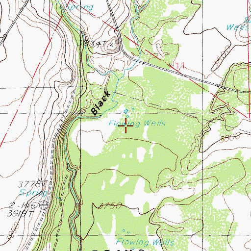 Topographic Map of San Bernardino Valley, AZ