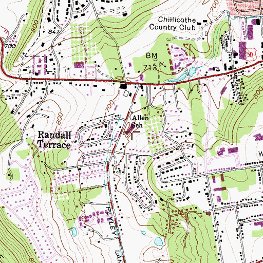 Topographic Map of Allen Elementary School, OH