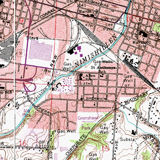 Topographic Map of Allen Elementary School, OH