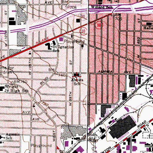 Topographic Map of Almira Elementary School, OH