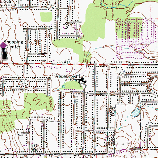Topographic Map of Applewood Elementary School, OH