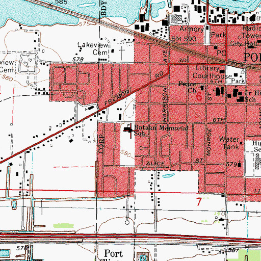 Topographic Map of Bataan Memorial Intermediate School, OH