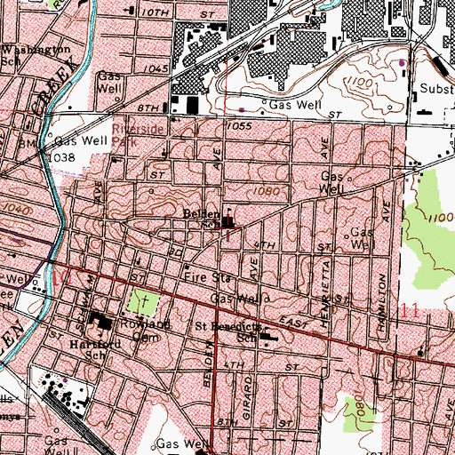 Topographic Map of Belden Elementary School, OH