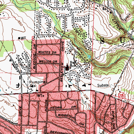 Topographic Map of Stephen Bell Elementary School, OH