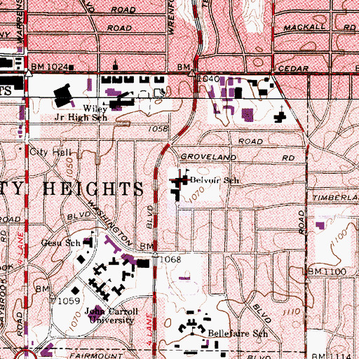 Topographic Map of Gearity Professional Development School, OH