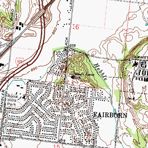 Topographic Map of Black Lane Elementary School, OH