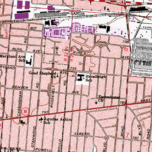 Topographic Map of Broadleigh Elementary School, OH