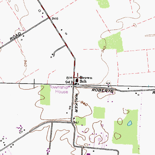 Topographic Map of Brown Elementary School, OH