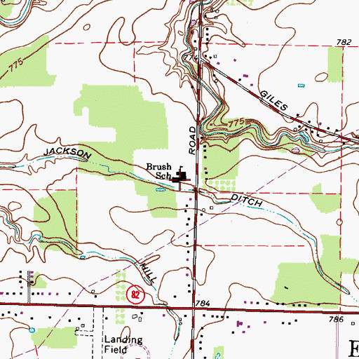 Topographic Map of Brush Elementary School, OH