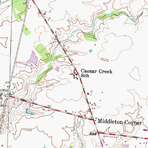 Topographic Map of Caesar Creek High School, OH