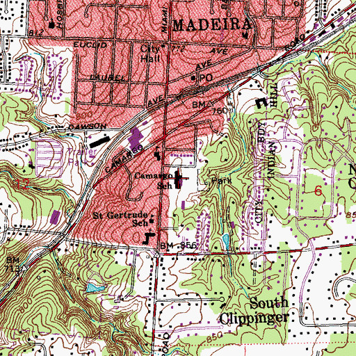 Topographic Map of Sellman Middle School, OH