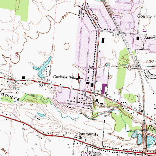 Topographic Map of Ervin Carlisle Elementary School, OH
