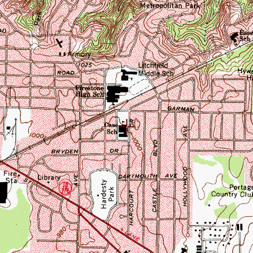 Topographic Map of Case Elementary School, OH