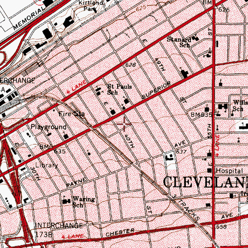Topographic Map of Case Elementary School, OH