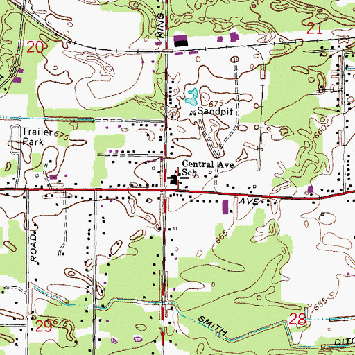 Topographic Map of Central Avenue Elementary School, OH