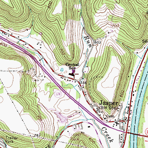 Topographic Map of Jasper Elementary School, OH