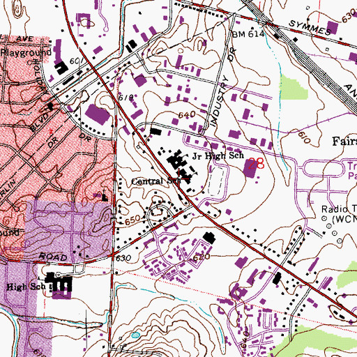 Topographic Map of Fairfield Central Elementary School, OH