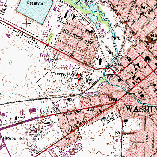Topographic Map of Cherry Hill Elementary School, OH