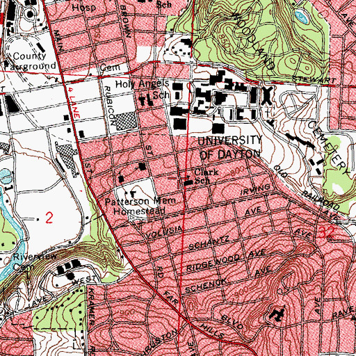 Topographic Map of Clark Elementary School, OH