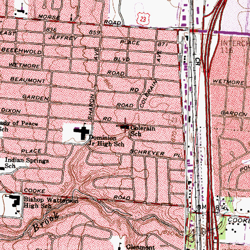 Topographic Map of Colerain Elementary School, OH