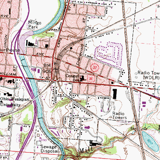 Topographic Map of James Conger Elementary School, OH
