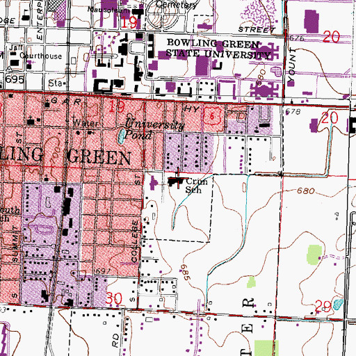 Topographic Map of Crim Elementary School, OH