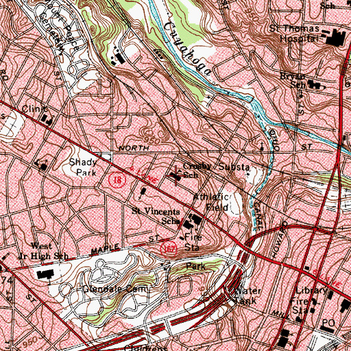 Topographic Map of Crosby Elementary School, OH
