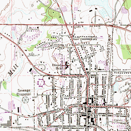 Topographic Map of Joshua Dixon Primary School, OH