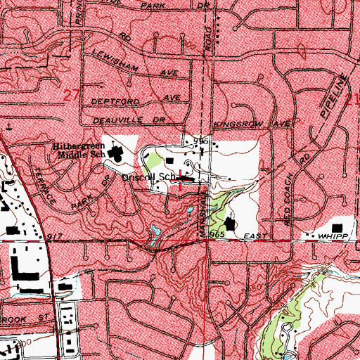 Topographic Map of Driscoll Elementary School, OH