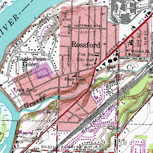 Topographic Map of Eagle Point Elementary School, OH