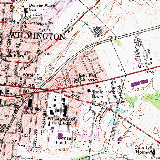 Topographic Map of East End Elementary School, OH
