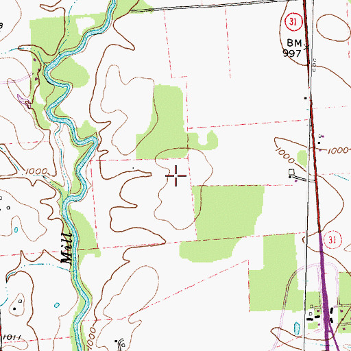Topographic Map of East Elementary School, OH